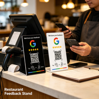 Carte NFC Google Review NTAG215 étanche 13,56 MHz avec code QR dynamique pour avis et évaluations sur les réseaux sociaux des restaurants