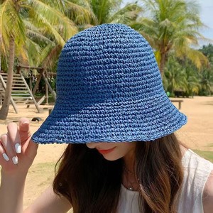 Sombrero de Paja para Mujer, Ala Ancha, Estilo Coreano, Protección Solar, para Playa, Verano, Tejido, Color Caqui, Negro, Beige, Ladrillo - Product Image 4