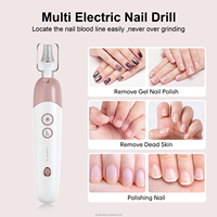 Perceuse à ongles Gel de polissage pour ongles 5 Modes lumière LED haute vitesse pour usage domestique électrique Portable manucure pédicure ongles