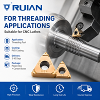 Factory Wholesale Ruian Carbide Tungsten Threading Inserts 16ER1.00ISOA PVD Coated HRC35-60 OEM/ODM CNC Lathe Turning Tools
