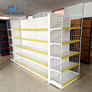 Estante de Exhibición para <span class=keywords><strong>Supermercado</strong></span>, Estante de Malla, Estante de <span class=keywords><strong>Supermercado</strong></span> Blanco - Product Image 1