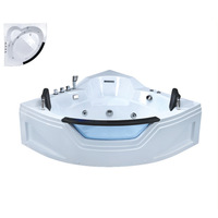 Baignoire d'angle incurvée en acrylique de 1,6 m avec jets de massage pour la relaxation dans la salle de bain
