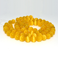 Perles en vrac naturelles oeil de chat, câbles 6/8/10mm, pierres jaunes, qualité supérieure, assurance contre le commerce en gros