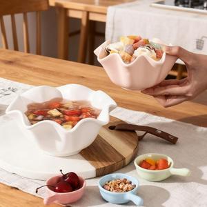 Tazón de Porcelana Creativo para Servir Ensalada de Frutas, Tazón de Cerámica con Relieve para Arroz, Sopa, Ramen, Vajilla para Hoteles y Restaurantes - Product Image 2