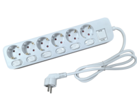 Multiprise coréenne homologuée KC, 5 prises CA 16A 220-250V, en cuivre, avec câble de 1,8m pour usage hospitalier