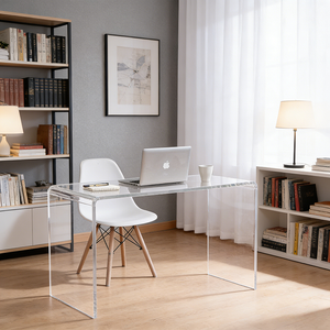 Escritorio de Computadora Acrílico Moderno a Precio de Mayoreo, Mesa de Escritorio Minimalista para Oficina y Estudio en Casa - Product Image 5