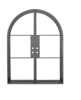 Diseño de rejillas de hierro de arco francés Puertas de vidrio simples o dobles con marco