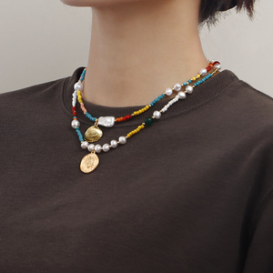 Cross-Border Jewelry Bohemian Colorful Rice Beads Beach Shell Pendant for Women Niche Ethnic Style Color-Block Necklace - Product Image 3