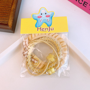 Lazos para el pelo de <span class=keywords><strong>alambre</strong></span> de teléfono de Color caramelo, gomas para el pelo florales dulces, 4 unids/set, juego de bandas para el pelo de goma de alta elasticidad, cola de caballo para niñas - Product Image 6