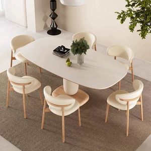 <span class=keywords><strong>โต๊ะ</strong></span>อาหารทรงสี่เหลี่ยมหินอ่อนหน้าท็อปสีขาวธรรมชาติ ขาตั้ง<span class=keywords><strong>ไม้</strong></span>สไตล์นอร์ดิกสุดหรู ปี 2026 เฟอร์นิเจอร์ตกแต่งบ้าน - Product Image 3