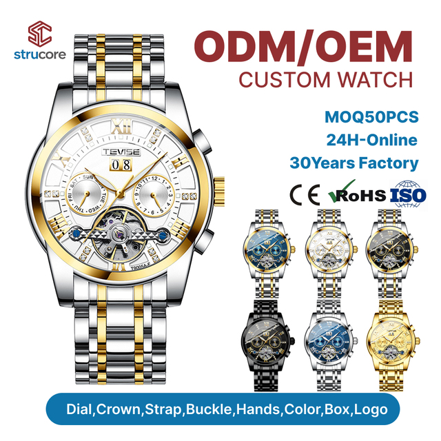 Branded Automatic Mechanical Watch 41MM Mineral Glass Folding Clasp Japan Movement Luminous Antique Style Diver Rubber Pointer