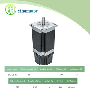 Yihomotor equipado con frenos 57YH26-BZ Hybrid <span class=keywords><strong>NEMA</strong></span> <span class=keywords><strong>23</strong></span> Motor Paso a Paso 8mm eje 2,6 <span class=keywords><strong>Nm</strong></span> DC 36V Ideal para kits de torno CNC - Product Image 3