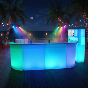 Barra de Bar Portátil de Plástico con Luces LED, Barra Móvil Recta con Iluminación LED, Barra Moderna Impermeable con Luz LED en Venta - Product Image 3