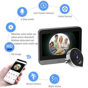 Cámara de <span class=keywords><strong>Mirilla</strong></span> Digital Inteligente Tuya de 3MP FHD y 5000mAh con Pantalla para Seguridad del Hogar, Videoportero con Cámara - Product Image 6