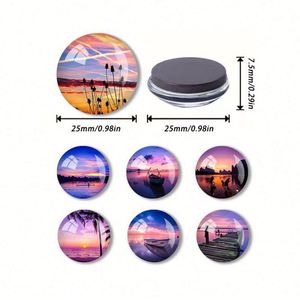 Autocollants magnétiques souples pour réfrigérateur en verre avec motifs de pierres précieuses, représentant des coucher de soleil romantiques, des lever de soleil et des moments de beauté du coucher de soleil précoce - Product Image 4