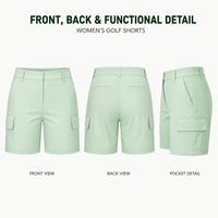 Shorts de golf cargo personnalisés pour femmes, grandes poches latérales, tissu extensible à séchage rapide pour les participants aux compétitions de golf