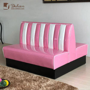 Asiento de cabina de <span class=keywords><strong>restaurante</strong></span> con respaldo en forma de V, estilo Retro americano de los 50, vinilo rojo <span class=keywords><strong>y</strong></span> <span class=keywords><strong>blanco</strong></span> - Product Image 5
