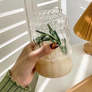 Mignonne tasse en verre de style nordique avec paille, grande capacité, résistante à la chaleur, compatible lave-vaisselle pour café et thé - Product Image 3