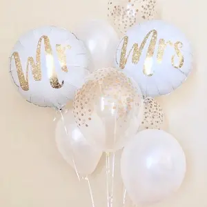 Offre Spéciale 18 pouces Mr Mme Or Paillettes Blanc Ballon D'hélium Ballon Pour La Fête De Mariage Poule Ballons De Fête décoration
