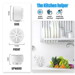 Mini machine à laver portable avec ventouses, alimentée par USB, machine à laver turbo, compatible lave-vaisselle - Product Image 2