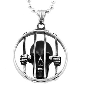 Collier pendentif crâne en acier inoxydable pour un usage quotidien, bijoux de mode style punk - Product Image 1