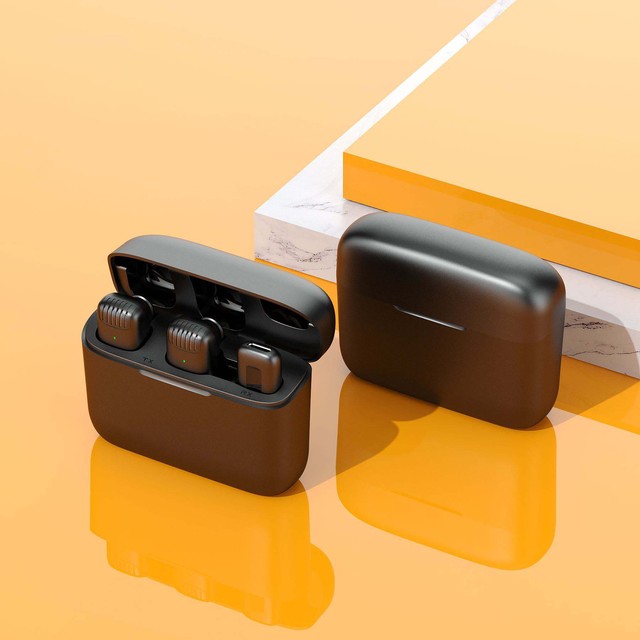 J13 Dynamic Wireless Lavalier Microphone-Lightweight Noise Cancelling 2-Pack for IPhone/Android Smartphones 2.4GHz