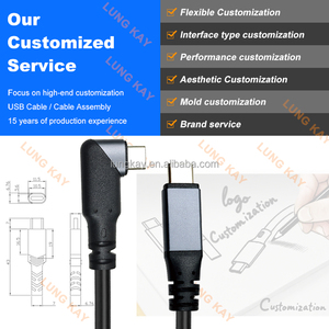 Câble USB C vers USB C à <span class=keywords><strong>angle</strong></span> droit LUNG KAY 10M avec répéteur, charge rapide 100W, transfert de données 4K60Hz pour ordinateur portable, téléphone, appareil photo - Product Image 4