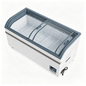 Congelador comercial de isla de 58 pulgadas con gran capacidad de almacenamiento, eficiente en términos energéticos, con ruedas para supermercados. - Product Image 1