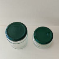 Multi-size Clear Food Grade Glass Jam Jar With Green sealing lid for Canning Preserves Kitchen Food Storage