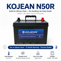 Batterie de voiture au plomb-acide Kojean N50R 12V 50Ah 450A CCA sans entretien 600Wh JIS 48D26R borne positive droite