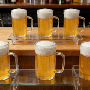 500ml Transparent Plastic Handle Eco-Friendly Beer Mug for Short Film Shooting Bar Prop Clear Handled Beverage Display - Product Image 6