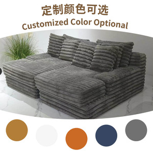 Hiện đại vải to sợi cắt <span class=keywords><strong>sofa</strong></span> Chaise, nén Pull-out <span class=keywords><strong>Sofa</strong></span> giường với đầy đủ bọt cho phòng khách - Product Image 2