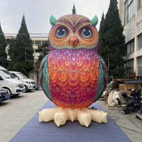 Modèle de ballon gonflable hibou géant lumineux à LED, animal gonflable, avec installation facile pour la décoration de scène d'événement thématique