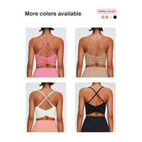 Soutien-gorge de sport personnalisé de haute qualité nouveau style tendance avec dos croisé pour femmes Gym Fitness Workout Couleur contrastée Yoga Shorts Ensemble de 2 pièces