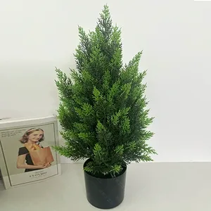 Arbre artificiel de 3 pieds, 4 pieds, 5 pieds, arbres artificiels en cèdre, arbustes résistants aux UV, faux arbustes en pot pour la décoration intérieure et extérieure - Product Image 6