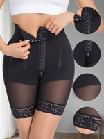 Shorty gainant taille haute pour femme Langqin avec fermeture à triple agrafe réglable, respirant, effet ventre plat et rehausseur de fesses