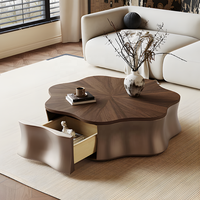 Ensemble de tables basses papillon en noyer italien, design minimaliste, écologique et durable, pour salon, mobilier créatif