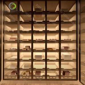 رف نبيذ خشبي مُخصص لتزيين جدران متجر التجزئة من المصنع رف خشبي - Product Image 4