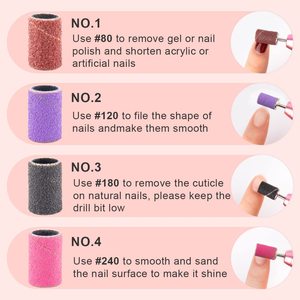 <b>Nail</b> Drill <b>Nail</b> Sanding Bands Professional Sanding Bit <b>Nails</b> 240 Pieces 4 Color Coarse Fine Grit Efile Sand Set - Product Image 2