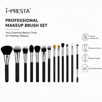 Pinceaux de maquillage en gros professionnels pour le visage, la poudre, le fond de teint, le blush et les yeux, ensemble de pinceaux à manche noir, fournisseur de logos personnalisés