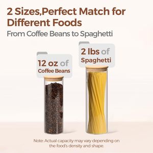 Eco-friendly High Borosilicate Glass Kitchen Pasta <b>Storage</b> Jar Bamboo Lid Moisture-Proof Dustproof Light <b>Weight</b> Food Container - Product Image 3