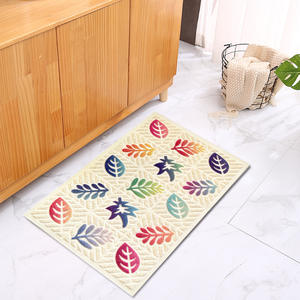 Alfombra de PVC con diseño de hojas en relieve, rectangular, antideslizante, para la entrada del hogar, alfombra prefabricada para baño y sala de estar - Product Image 4