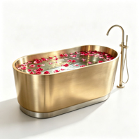 Baignoire autoportante ovale en acier inoxydable D&C Gold, design moderne, taille et couleur personnalisables, service OEM/ODM pour usage en villa