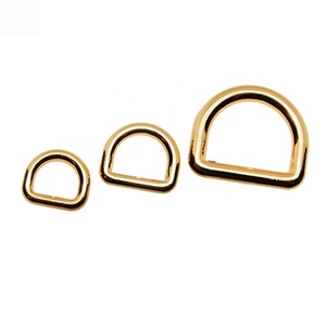 Moda 20mm işık altın Metal d-ring döngü toka deri çanta donanım alaşım D yüzük yüksek kalite için paslanmaz d tokaları çanta - Product Image 1