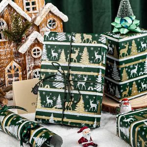Green Christmas <b>Wrapping</b> <b>Paper</b> Roll 17 In X 33 Ft Double Sided Eco Friendly Gift Craft Packaging - Product Image 2