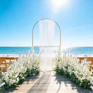 DKB Camino de Rosas Artificiales Blancas de Alta Calidad para Bodas, Decoración de Pasillo, Tacto Real, Reutilizable, Colores Personalizables, Día de la Madre - Product Image 1