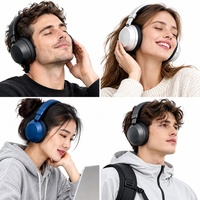 Casque sans fil supra-auriculaire à réduction de bruit active, basses profondes, coussinets en mousse à mémoire de forme et audio haute résolution