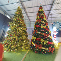 Arbre de Noël artificiel géant de luxe rouge personnalisé pour l'extérieur, commercial, avec éclairage LED, disponible en 6m, 8m, 10m, 12m, 15m, 20m, 30m, 50m