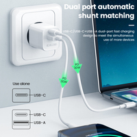 Cargador de 30W QC3.0 PD, Adaptador de Corriente Rápida USB Tipo-C, Material GAN para Macbook, Smartphone, Tablet, con Protección OVP, OTP, SCP