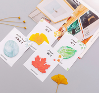 Ensemble de notes autocollantes pour cadeaux d'automne-Bloc-notes à feuilles réalistes de 5 styles, faveur de papeterie pour Thanksgiving